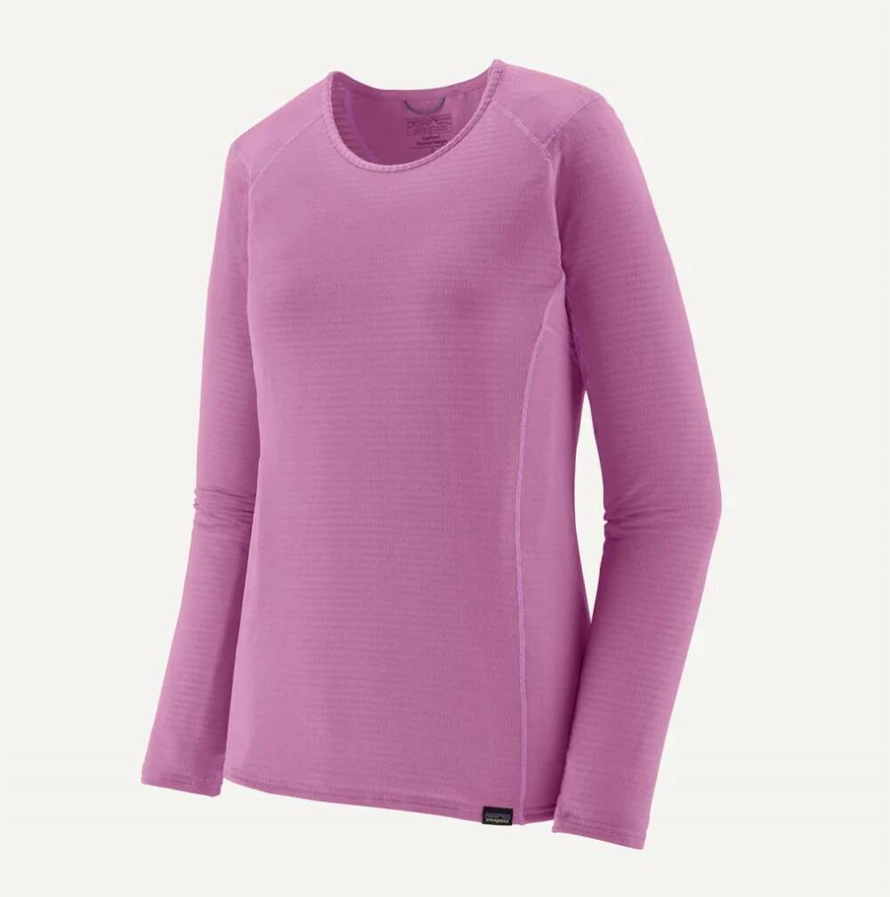 NEW PATAGONIA women's capilene® thermal weight crewneck top in brisk purple